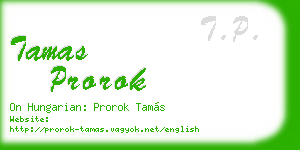tamas prorok business card